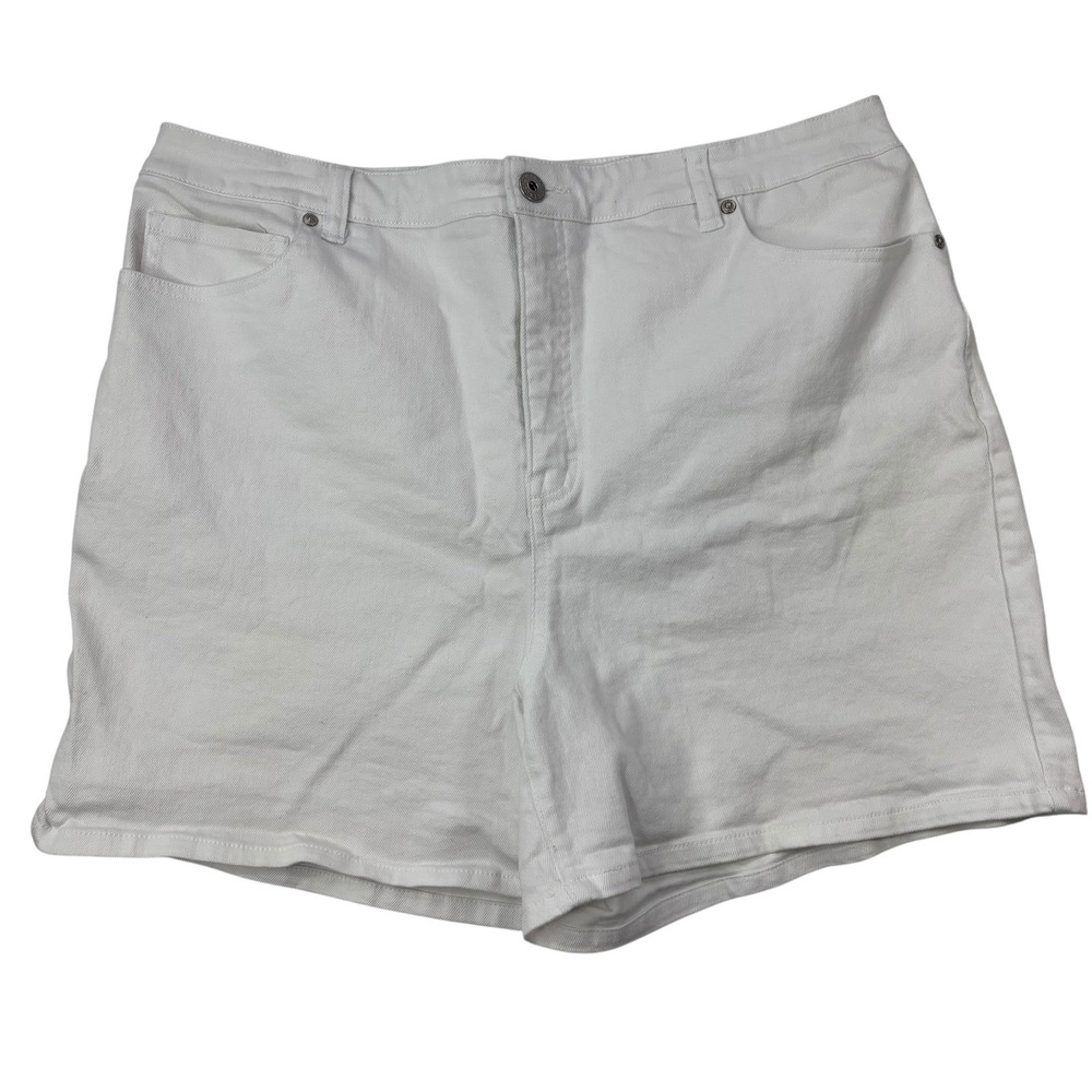 Style‎ & Co. Women's White Denim Shorts Size 16 High Rise Casual Summer